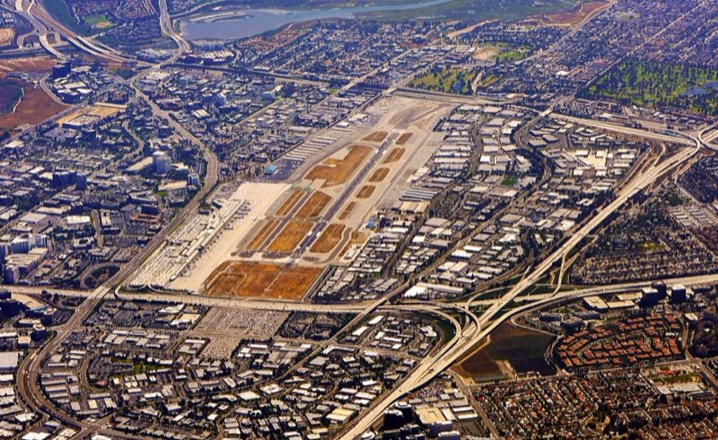 Aerial view of John Wayne Airport, Orange County